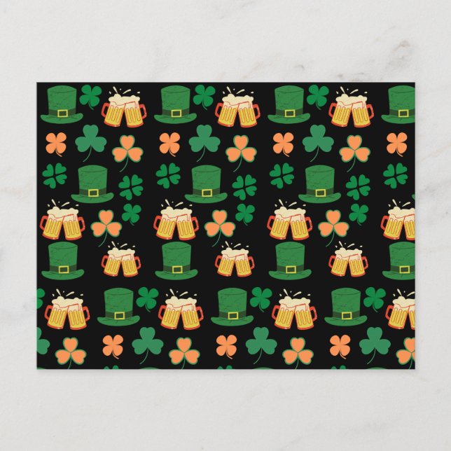 Saint patrick's day celtic,irish funny beer,charms postcard (Front)