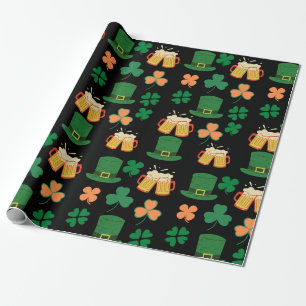 Saint patrick's day celtic,irish funny beer,charms wrapping paper