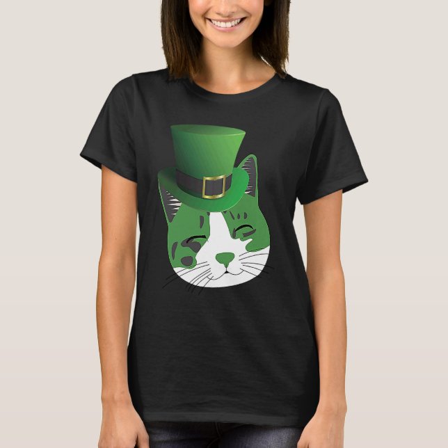Saint Patrick's Day cute cat T-Shirt (Front)