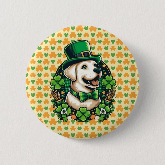 Saint Patrick's Day Cute Dog 6 Cm Round Badge (Front)