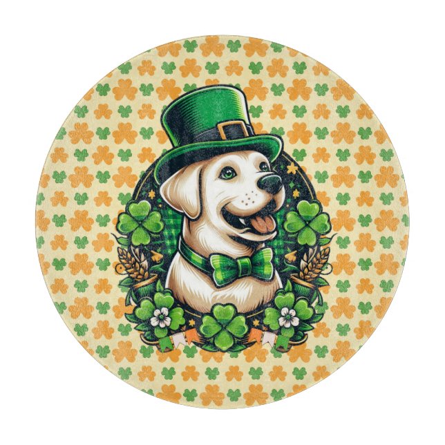 Saint Patrick's Day Cute Dog Cutting Board (Front)