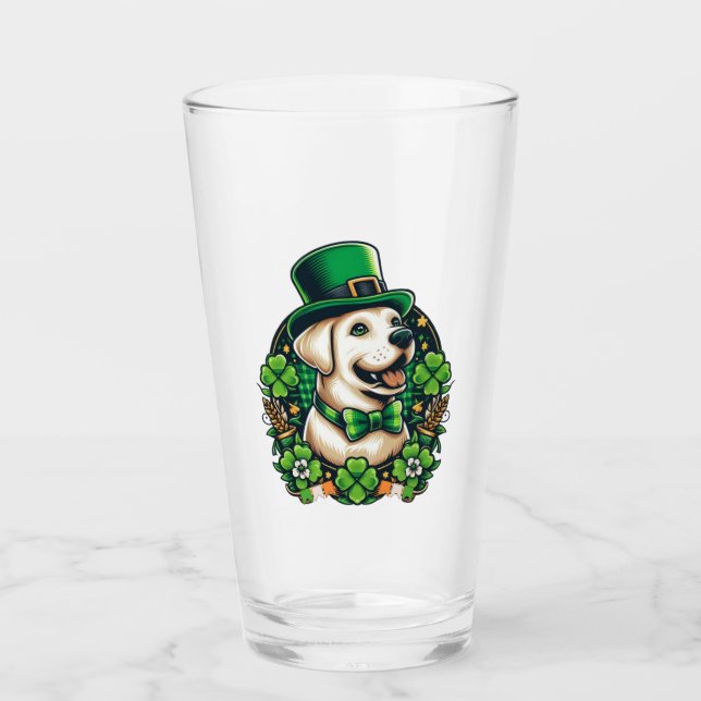 Saint Patrick's Day Cute Dog Glass (Front)