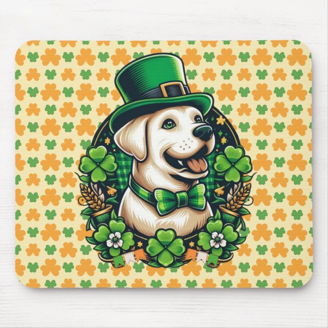 Saint Patrick's Day Cute Dog Mouse Pad (Front)