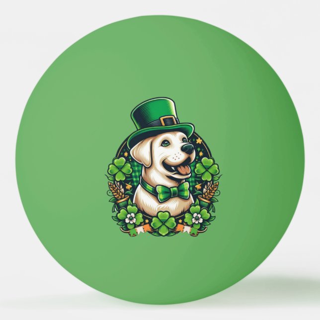 Saint Patrick's Day Cute Dog Ping Pong Ball (Front)