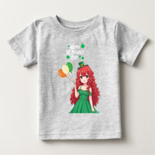 Saint Patrick's day cute, Irish anime lass Baby T-Shirt
