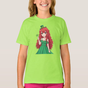  Saint Patrick's day cute, Irish anime lass  T-Shirt