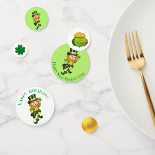 Saint Patrick's Day Cute Leprechaun & Pot of Gold Confetti