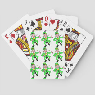 Saint Patrick's Day Dancing Leprechauns Pattern Playing Cards