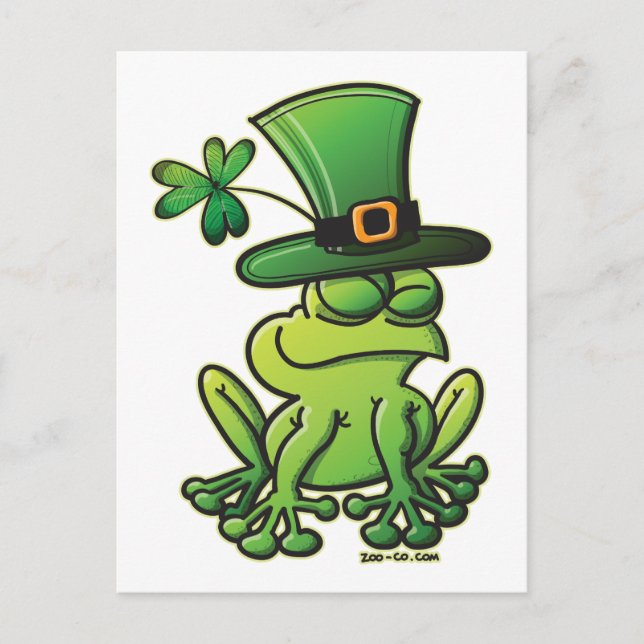 Saint Patrick's Day Frog Postcard (Front)