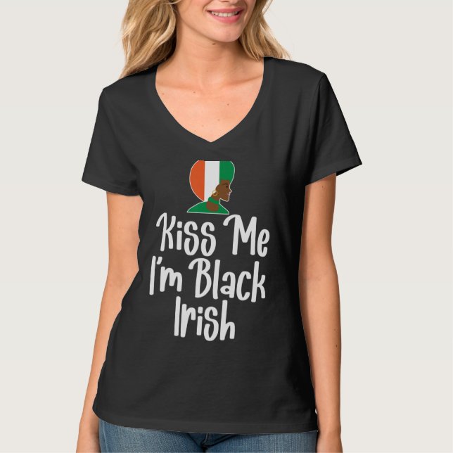 Saint Patrick's Day Funny Graphic Quote Black Iris T-Shirt (Front)