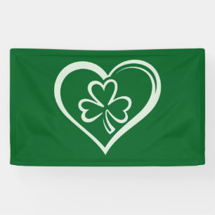 Saint Patrick's Day Funny Shamrock Heart Irish  Banner