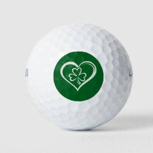 Saint Patrick's Day Funny Shamrock Heart Irish Golf Balls