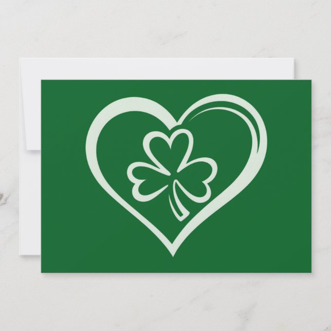 Saint Patrick's Day Funny Shamrock Heart Irish  Invitation (Front)