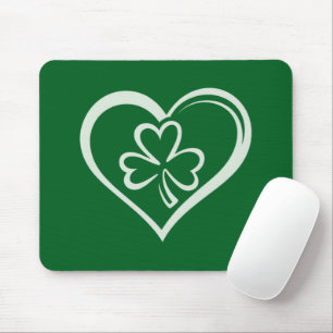 Saint Patrick's Day Funny Shamrock Heart Irish  Mouse Pad