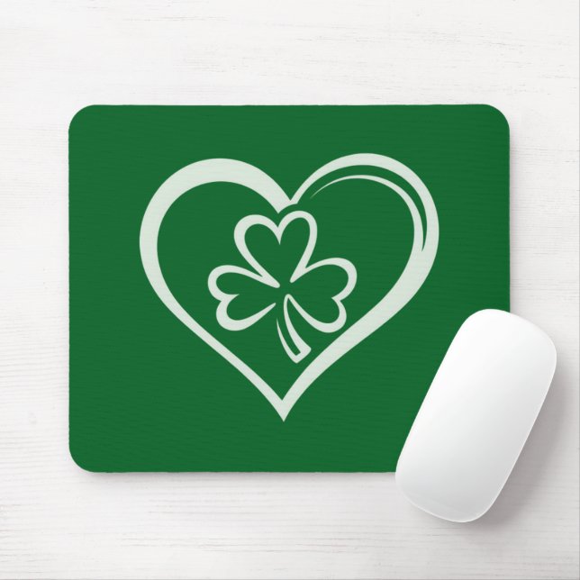 Saint Patrick's Day Funny Shamrock Heart Irish  Mouse Pad (With Mouse)