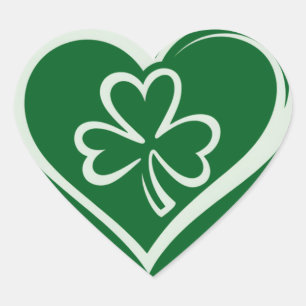 Saint Patrick's Day Funny Shamrock Heart Irish  Sticker