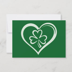 Saint Patrick's Day Funny Shamrock Heart Irish Thank You Card
