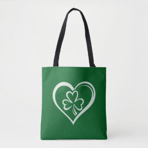 Saint Patrick's Day Funny Shamrock Heart Irish  Tote Bag