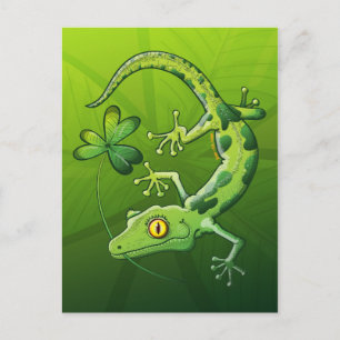 Saint Patrick's Day Gecko Postcard