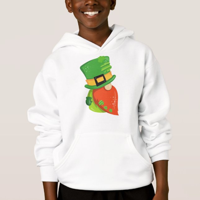 Saint Patrick's Day Gnome, Leprechaun Hat, Clovers (Front)