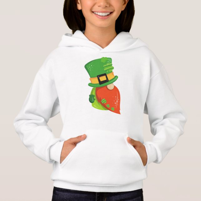 Saint Patrick's Day Gnome, Leprechaun Hat, Clovers (Front)