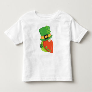 Saint Patrick's Day Gnome, Leprechaun Hat, Clovers Toddler T-Shirt