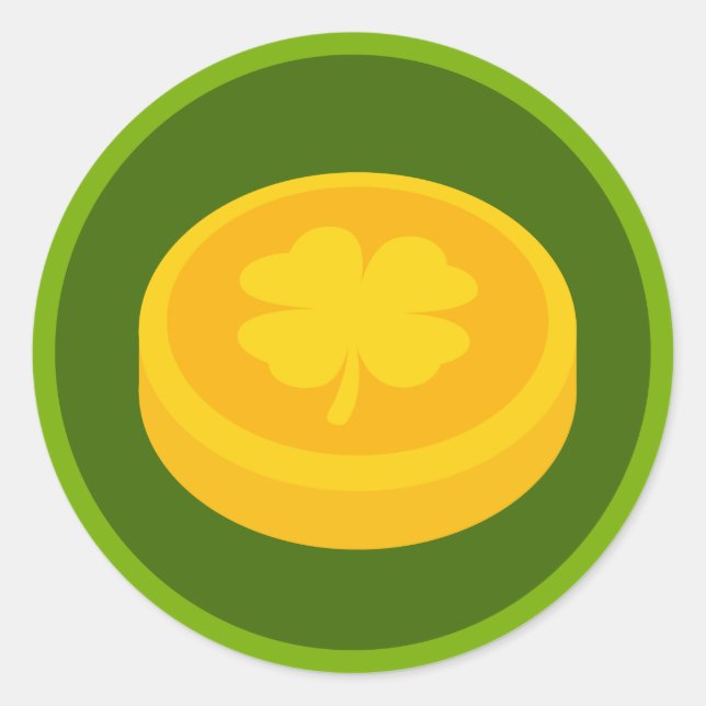 Saint Patrick's Day gold coin sticker (Front)