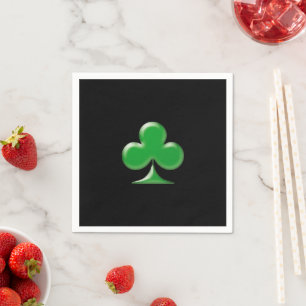 Saint Patrick's Day green black Clover Shamrock  Napkin