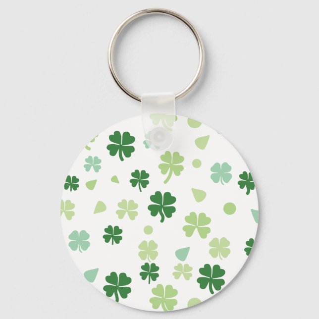 saint patricks day Green clover shamrocks  Key Ring (Front)