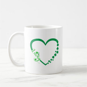 Saint Patrick's Day Heart - Lucky Irish Clovers Coffee Mug