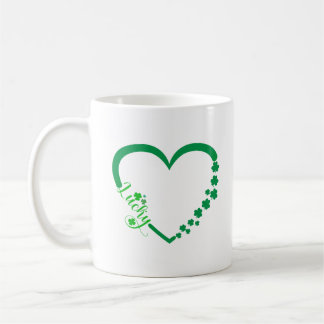 Saint Patrick's Day Heart - Lucky Irish Clovers Coffee Mug