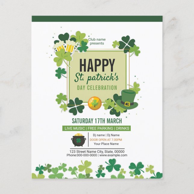 Saint Patricks Day Invitation Flyer (Front)