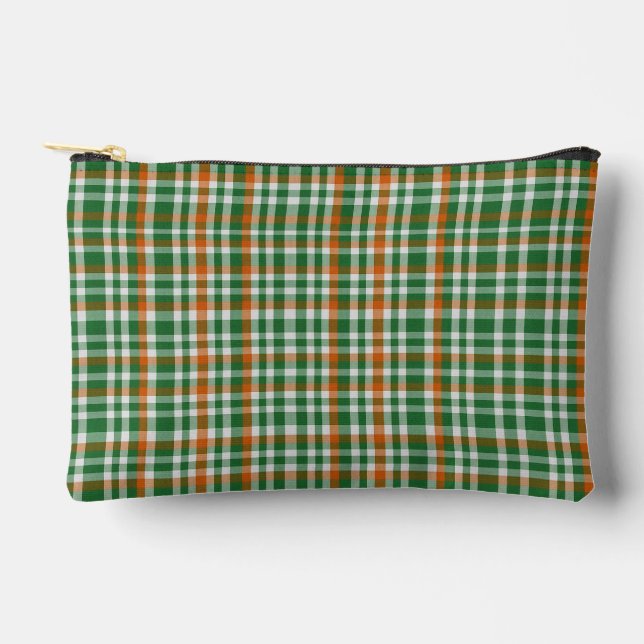  Saint Patrick's day Ireland Flag coloured gingham Accessory Pouch (Front)