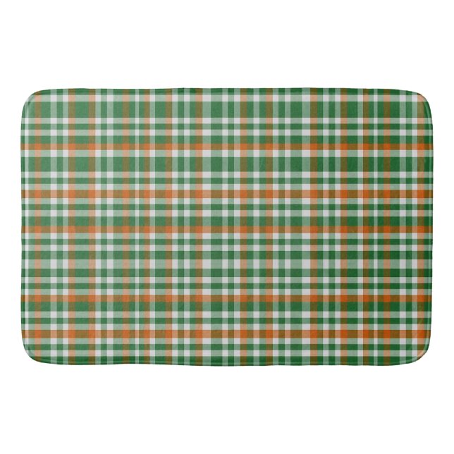  Saint Patrick's day Ireland Flag coloured gingham Bath Mat (Front)
