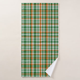 Saint Patrick's day Ireland Flag coloured gingham Bath Towel