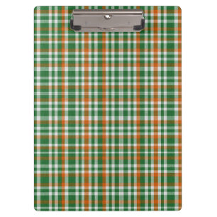  Saint Patrick's day Ireland Flag coloured gingham Clipboard
