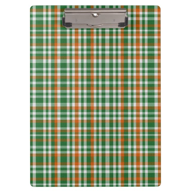  Saint Patrick's day Ireland Flag coloured gingham Clipboard (Front)