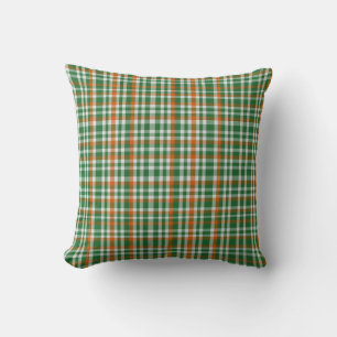 Saint Patrick's day Ireland Flag coloured gingham Cushion