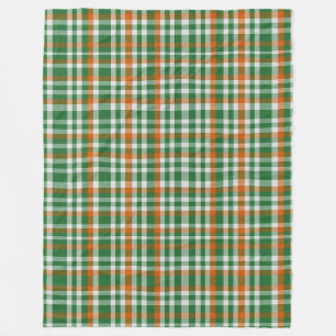 Saint Patrick's day Ireland Flag coloured gingham Fleece Blanket