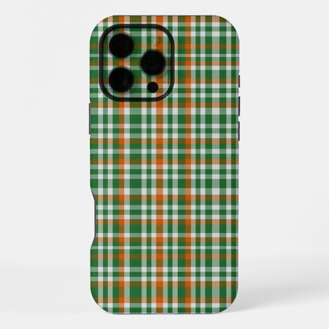  Saint Patrick's day Ireland Flag coloured gingham iPhone Case (Back)