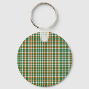 Saint Patrick's day Ireland Flag coloured gingham Key Ring