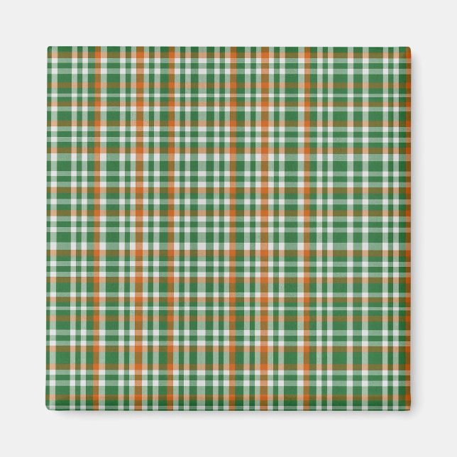  Saint Patrick's day Ireland Flag coloured gingham Magnet (Front)