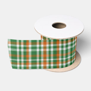 Saint Patrick's day Ireland Flag coloured gingham Satin Ribbon