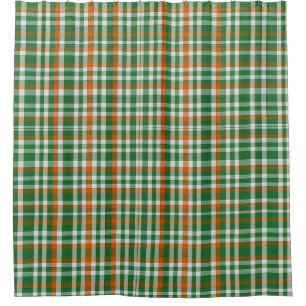 Saint Patrick's day Ireland Flag coloured gingham Shower Curtain