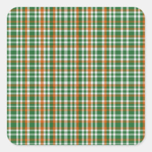 Saint Patrick's day Ireland Flag coloured gingham Square Sticker