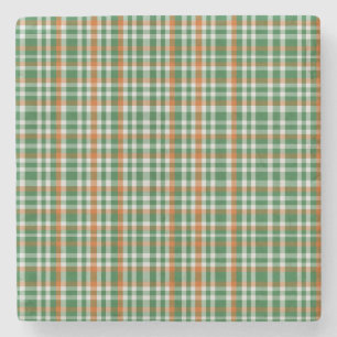 Saint Patrick's day Ireland Flag coloured gingham Stone Coaster