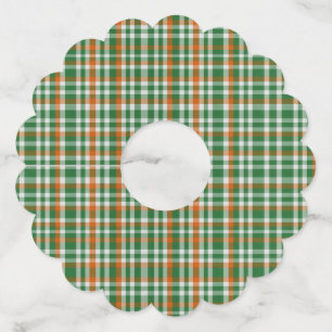 Saint Patrick's day Ireland Flag coloured gingham Wine Glass Tag