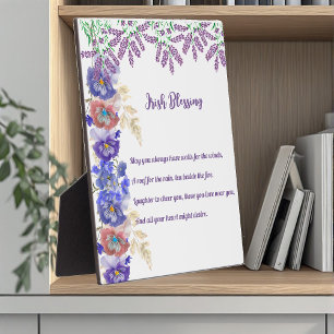 Saint Patrick's Day Irish Blessing Floral Collage Plaque