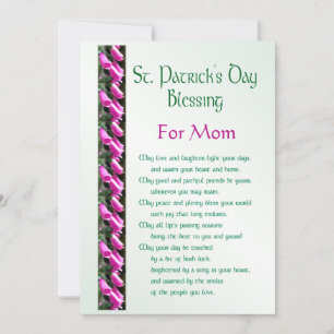 Saint Patricks Day Irish Blessing for Mum Holiday Card