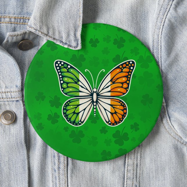 Saint Patrick's Day Irish butterfly 6 Cm Round Badge (In Situ)